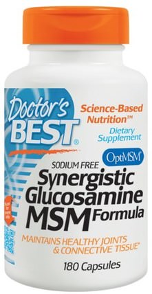 Synergistic Glucosamine MSM Formula, with OptiMSM, 180 Capsules by Doctors Best, 補充劑，氨基葡萄糖 HK 香港