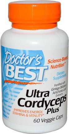 Ultra Cordyceps Plus, 60 Veggie Caps by Doctors Best, 補充劑，藥用蘑菇，冬蟲夏草，草藥，銀杏，銀杏 HK 香港