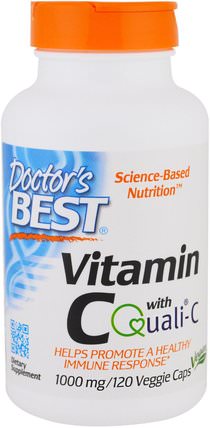 Vitamin C, Featuring Quali-C, 1000 mg, 120 Veggie Caps by Doctors Best, 維生素，維生素c，維生素c抗壞血酸 HK 香港
