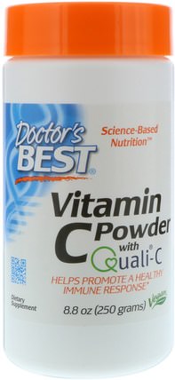 Vitamin C Powder, with Quali-C, 8.8 oz (250 g) by Doctors Best, 維生素，維生素C，維生素C粉和晶體，維生素C抗壞血酸 HK 香港
