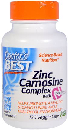 Zinc-Carnosine Complex with PepZin Gl, 120 Veggie Caps by Doctors Best, 補充劑，礦物質，鋅肌肽（pepzin gi），健康，潰瘍 HK 香港