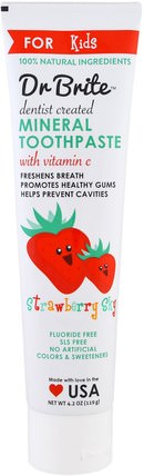 Mineral Toothpaste for Kids, Strawberry Sky, 4.2 oz (119 g) by Dr. Brite, 洗澡，美容，牙膏 HK 香港