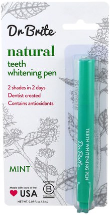 Natural Teeth Whitening Pen, Mint.07 fl oz (2 ml) by Dr. Brite, 洗澡，美容，牙膏 HK 香港