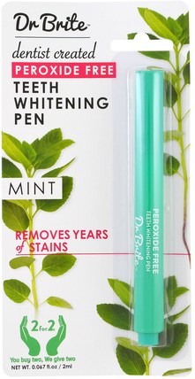 Teeth Whitening Pen, Peroxide Free, Mint.067 fl oz (2 ml) by Dr. Brite, 洗澡，美容，牙膏 HK 香港