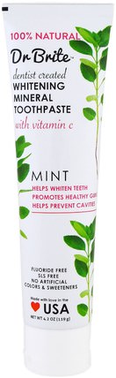 Whitening Mineral Toothpaste, Mint, 4.2 oz (119 g) by Dr. Brite, 洗澡，美容，口腔牙齒護理，牙膏 HK 香港