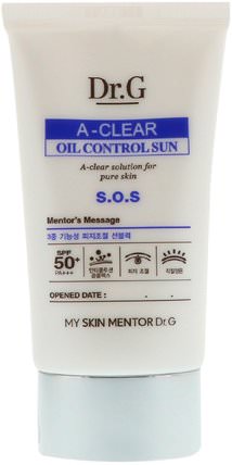 A-Clear, Oil Control Sun Cream SPF50+ PA++, 1.69 fl oz (50 ml) by Dr. G, 洗澡，美容，防曬霜，面部護理 HK 香港