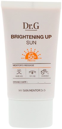 Brightening Up Sun Cream, SPF50+ PA+++, 1.69 fl oz (50 ml) by Dr. G, 洗澡，美容，防曬霜，面部護理 HK 香港