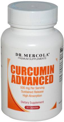 Curcumin Advanced, 500 mg, 30 Capsules by Dr. Mercola, 補充劑，抗氧化劑，薑黃素 HK 香港