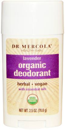 Organic Deodorant, Lavender, 2.5 oz (70.8 g) by Dr. Mercola, 洗澡，美容，除臭劑 HK 香港