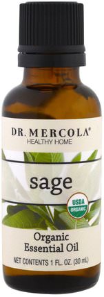 Organic Essential Oil, Sage, 1 oz (30 ml) by Dr. Mercola, 沐浴，美容，香薰精油，鼠尾草精油 HK 香港