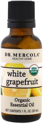Organic Essential Oil, White Grapefruit, 1 oz (30 ml) by Dr. Mercola, 沐浴，美容，香薰精油，葡萄柚精油 HK 香港