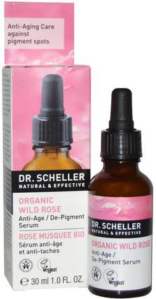 Anti-Age/De-Pigment Serum, Organic Wild Rose, 1.0 fl oz (30 ml) by Dr. Scheller, 美容，抗衰老，面部護理，面霜，乳液 HK 香港