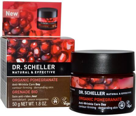 Anti-Wrinkle Care, Day, Organic Pomegranate, 1.8 oz (50 g) by Dr. Scheller, 美容，面部護理，皮膚類型抗衰老皮膚，健康，皮膚，面霜一天 HK 香港