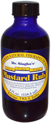 Mustard Rub, 4 fl oz (118.4 ml) by Dr. Singhas, 健康，皮膚，沐浴，美容油，身體護理油，按摩油 HK 香港