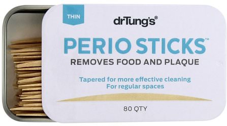 Perio Sticks, Plaque Removers, Thin, 80 Sticks by Dr. Tungs, 沐浴，美容，口腔牙齒護理，口腔衛生用品 HK 香港