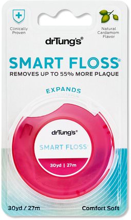 Smart Floss, Natural Cardamom Flavor, 30 yd (27 m) by Dr. Tungs, 洗澡，美容，口腔牙齒護理，牙線 HK 香港