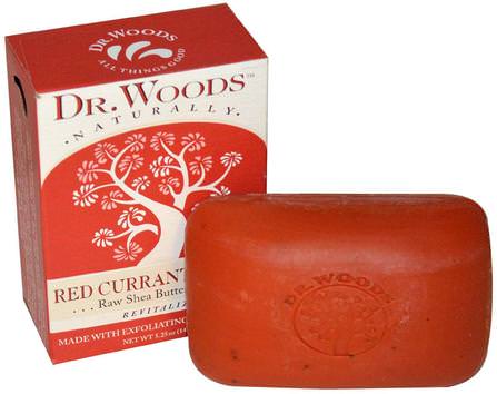 Raw Shea Butter Soap, Red Currant Clove, 5.25 oz (149 g) by Dr. Woods, 洗澡，美容，肥皂，乳木果油 HK 香港