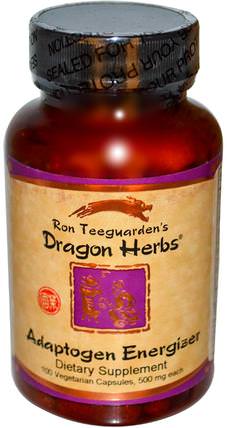 Adaptogen Energizer, 500 mg, 100 Veggie Capsules by Dragon Herbs, 補充劑，適應原，健康，抗壓力 HK 香港