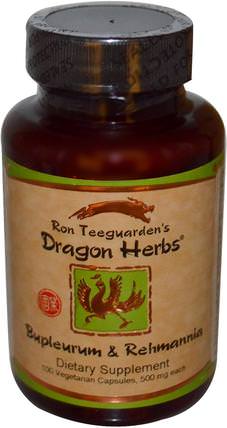 Bupleurum & Rehmannia, 500 mg, 100 Veggie Caps by Dragon Herbs, 草藥，生地黃​​，纖維，柴胡 HK 香港