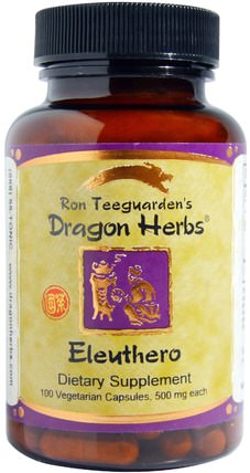 Eleuthero, 500 mg, 100 Veggie Caps by Dragon Herbs, 補充劑，adaptogen，感冒和病毒，人參 HK 香港