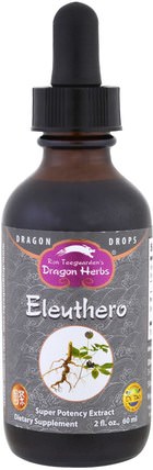 Eleuthero, Super Potency Extract, 2 fl oz (60 ml) by Dragon Herbs, 補充劑，adaptogen，感冒和病毒，人參 HK 香港