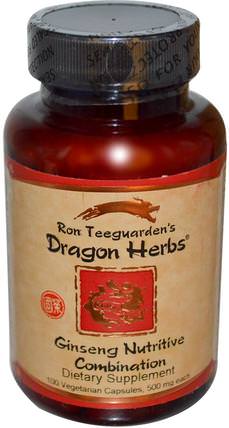 Ginseng Nutritive Combination, 500 mg, 100 Veggie Caps by Dragon Herbs, 補品，adaptogen，涼茶，人參茶 HK 香港