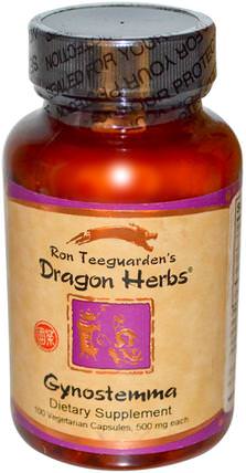 Gynostemma, 500 mg, 100 Veggie Caps by Dragon Herbs, 草藥，jiaogulan或gynostemma HK 香港