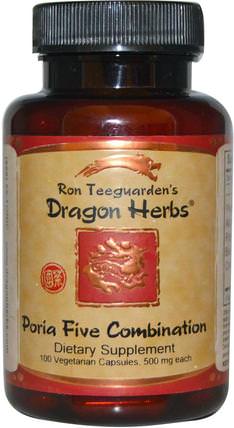 Poria Five Combination, 500 mg, 100 Veggie Caps by Dragon Herbs, 補充劑，利尿劑水丸 HK 香港