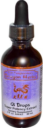 Qi Drops, Super Potency Extract, 2 fl oz (60 ml) by Dragon Herbs, 健康，精力 HK 香港