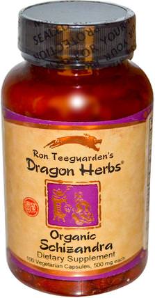 Schizandra, 500 mg, 100 Veggie Caps by Dragon Herbs, 草藥，五味子（五味子） HK 香港