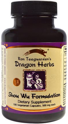 Shou Wu Formulation, 500 mg, 100 Veggie Caps by Dragon Herbs, 洗澡，美容，頭髮，頭皮，佛陀（何壽武） HK 香港