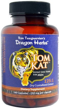 Tom Kat, Potent Jing Tonic For Men, 250 mg, 100 Capsules by Dragon Herbs, 健康，男人 HK 香港