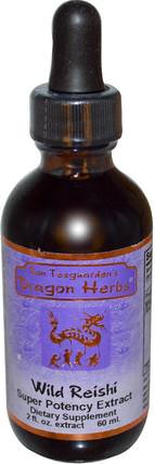 Wild Reishi, Super Potency Extract, 2 fl oz (60 ml) by Dragon Herbs, 補充劑，adaptogen，藥用蘑菇，靈芝蘑菇 HK 香港