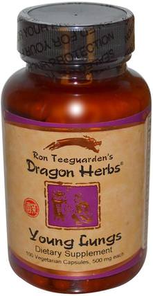 Young Lungs, 500 mg, 100 Veggie Caps by Dragon Herbs, 健康，肺和支氣管 HK 香港