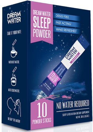 Sleep Powder, Snoozeberry, 10 Sticks, 3 g Each by Dream Water, 補充，睡覺 HK 香港