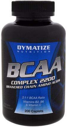 BCAA Complex 2200, Branched Chain Amino Acids, 200 Caplets by Dymatize Nutrition, 補充劑，氨基酸，bcaa（支鏈氨基酸） HK 香港