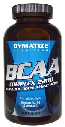 BCAA Complex 2200, Branched Chain Amino Acids, 400 Caplets by Dymatize Nutrition, 補充劑，氨基酸，bcaa（支鏈氨基酸） HK 香港