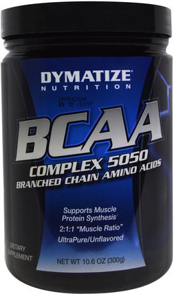 BCAA, Complex 5050, Branched Chain Amino Acids, 10.6 oz (300 g) by Dymatize Nutrition, 補充劑，氨基酸，bcaa（支鏈氨基酸） HK 香港