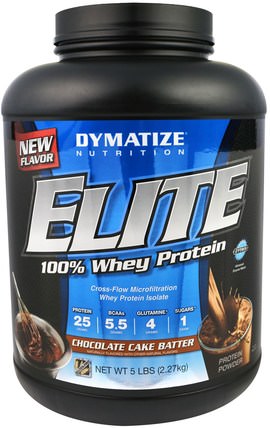 Elite, 100% Whey Protein, Chocolate Cake Batter, 5 lbs (2.27 kg) by Dymatize Nutrition, 運動，肌肉 HK 香港
