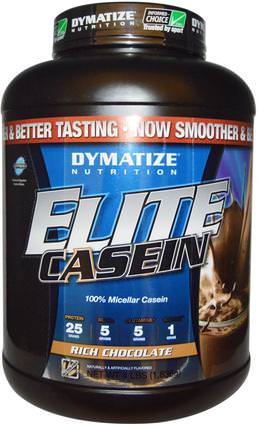Elite Casein, Rich Chocolate, 4 lbs (1.836 g) by Dymatize Nutrition, 補充劑，蛋白質 HK 香港