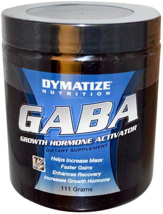GABA, Growth Hormone Activator, 111 g by Dymatize Nutrition, 補充劑，gaba（γ氨基丁酸），運動 HK 香港
