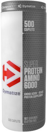 Super Protein Amino 6000, 500 Caplets by Dymatize Nutrition, 補充劑，氨基酸 HK 香港