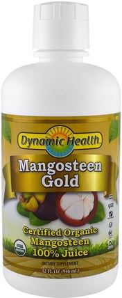 Certified Organic Mangosteen Gold, 32 fl oz (946 ml) by Dynamic Health Laboratories, 食品，咖啡茶和飲料，果汁，補品，山竹果汁 HK 香港