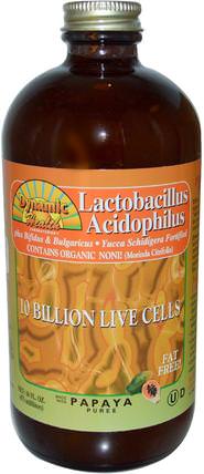 Lactobacillus Acidophilus, Made With Papaya Puree, 16 fl oz (473 ml) by Dynamic Health Laboratories, 食品，咖啡茶和飲料，果汁 HK 香港