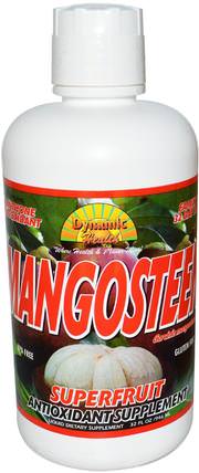 Mangosteen, Antioxidant Supplement, 32 fl oz (946 ml) by Dynamic Health Laboratories, 食品，咖啡茶和飲料，果汁 HK 香港