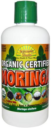 Organic Certified Moringa, Oleifera Juice Blend, 33.8 fl oz (1 L) by Dynamic Health Laboratories, 食品，咖啡茶和飲料，果汁 HK 香港