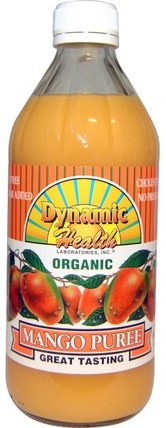 Organic Mango Puree, 16 fl oz (473 ml) by Dynamic Health Laboratories, 食品，咖啡茶和飲料，果汁 HK 香港