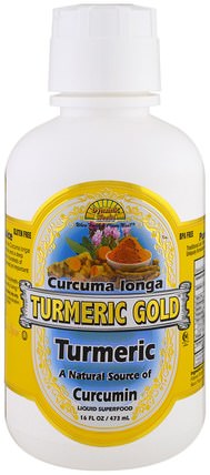 Tumeric Gold, 16 fl oz (473 ml) by Dynamic Health Laboratories, 補充劑，抗氧化劑，薑黃素 HK 香港
