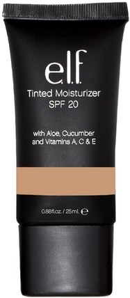 Tinted Moisturizer SPF 20 Sunscreen, Beige, 0.85 fl oz (25 ml) by E.L.F. Cosmetics, 美容，面部護理，spf面部護理 HK 香港