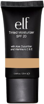 Tinted Moisturizer SPF 20 Sunscreen, Nude, 0.85 fl oz (25 ml) by E.L.F. Cosmetics, 美容，面部護理，spf面部護理，沐浴，化妝，液體化妝 HK 香港